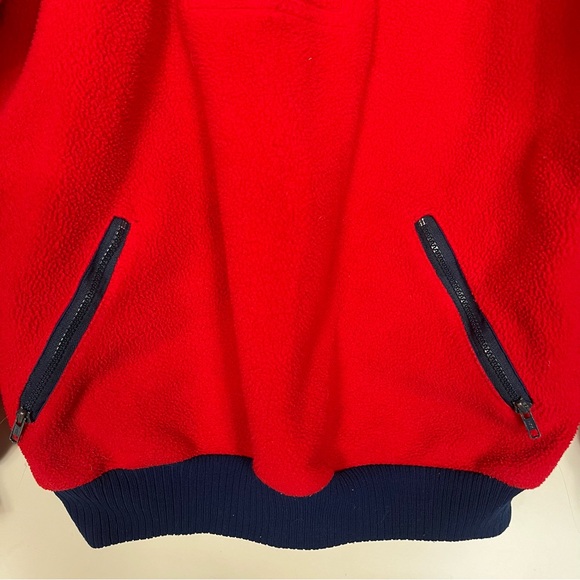 Vintage Patagonia Quarter Zip XL Pullover Fleece 80s Gorpcore Funnel Neck Red - Picture 3 of 10